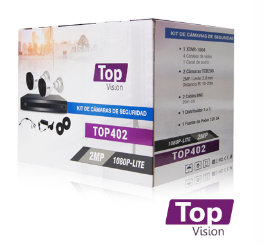 KIT 4X2 TOP402 INCLUYE 1 DVR 4CH XDVR-1004 1080P-LITE + 1 DD 1TB + 2 CAMARAS BULLET 1080P 2MP TCB200